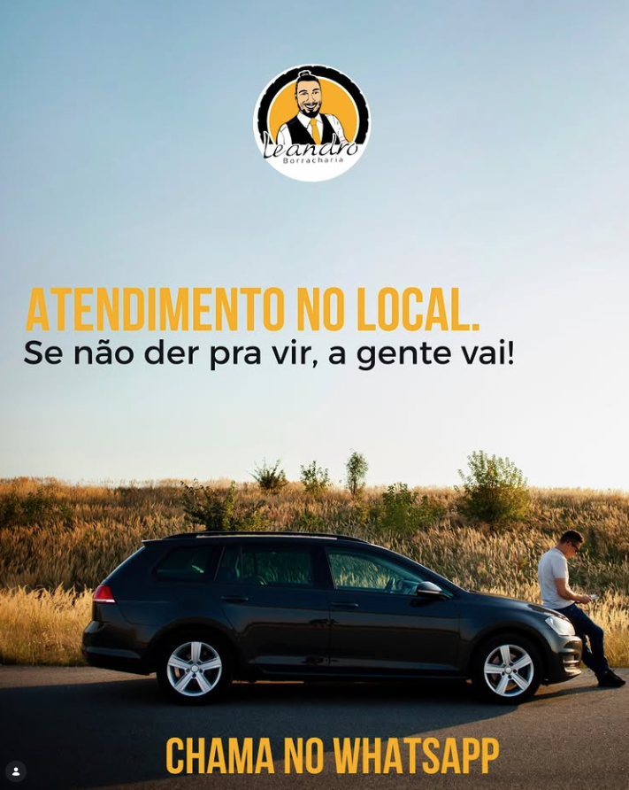 Detalhe da operação da Borracharia do Leandro