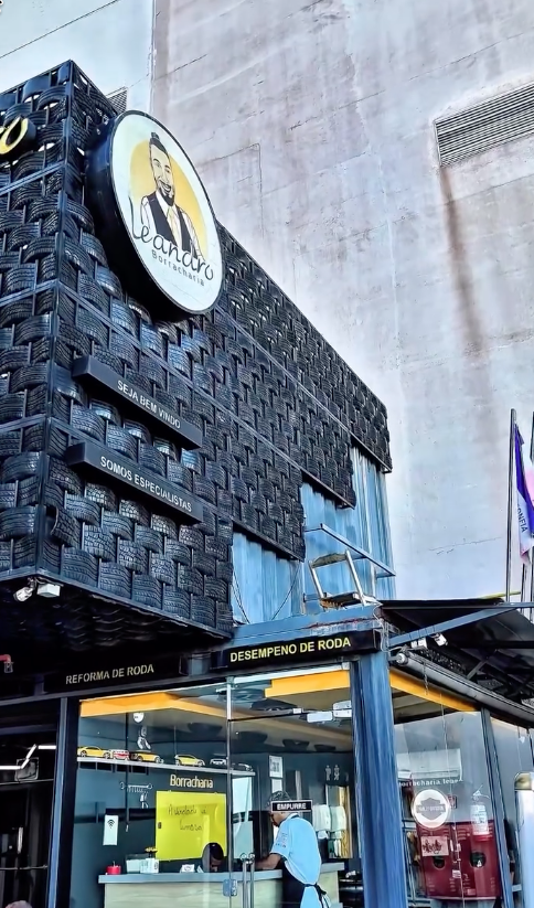 Detalhe visual da Borracharia do Leandro