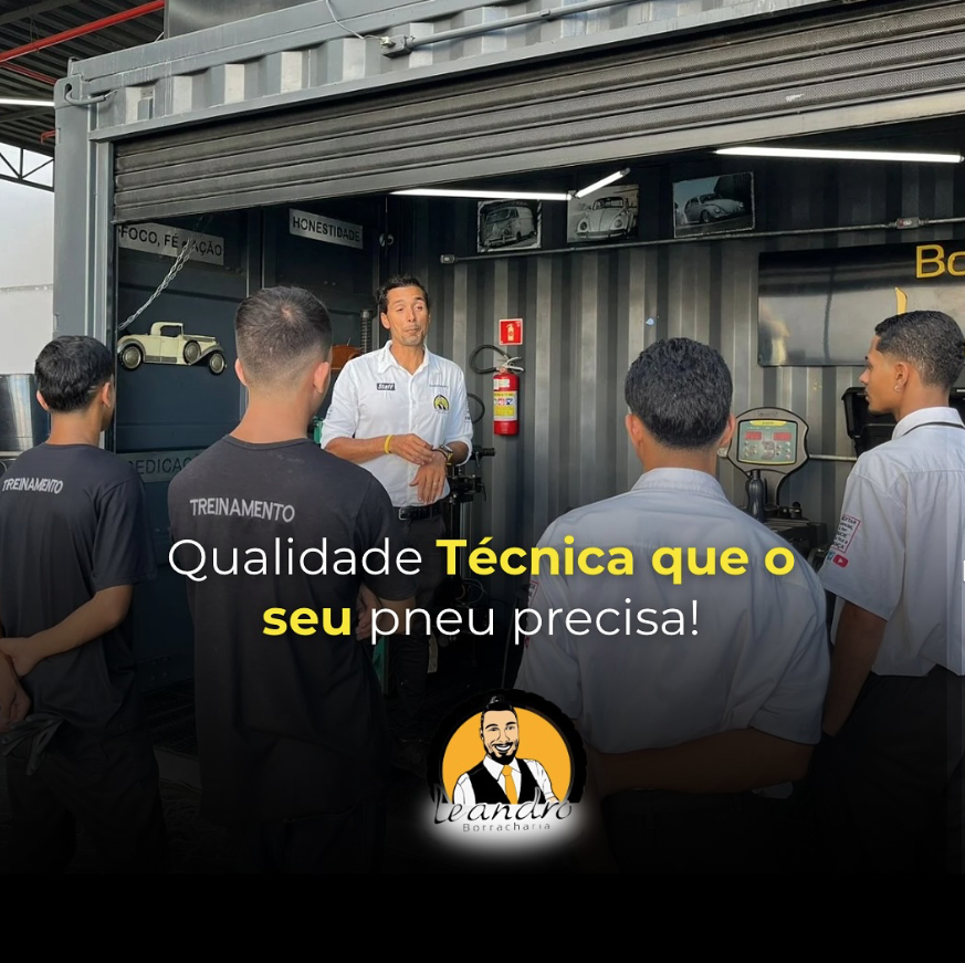 Detalhe do atendimento e da experiência da Borracharia do Leandro